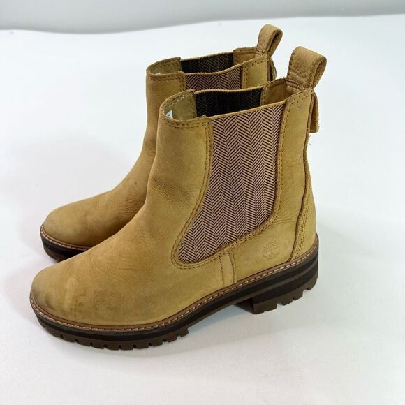 Timberland Boots Womens Size 8 Tan Suede Pull-On Chelsea - Picture 6 of 9